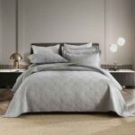 3-Piece Sets Encrypted Quilting Quilt Set Grid Embroider