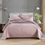 3-Piece Sets Encrypted Quilting Quilt Set Grid Embroider