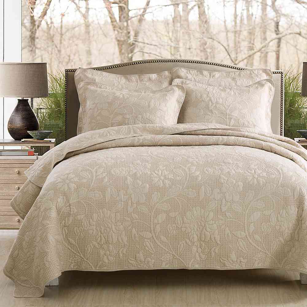 3-Piece Sets Encrypted Quilting Quilt Set Flower World