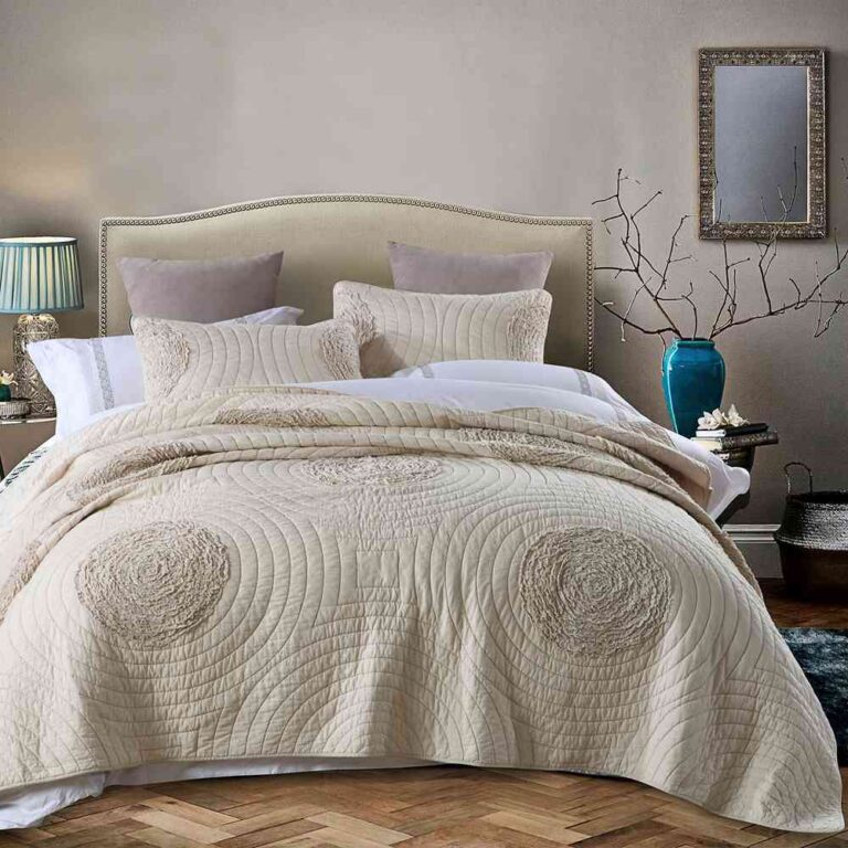3-Piece Sets Encrypted Quilting Quilt Set Circular Pattern