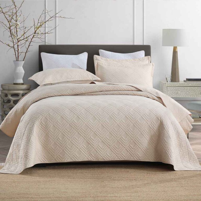 3-Piece Sets Encrypted Quilting Quilt Set Grid Embroider
