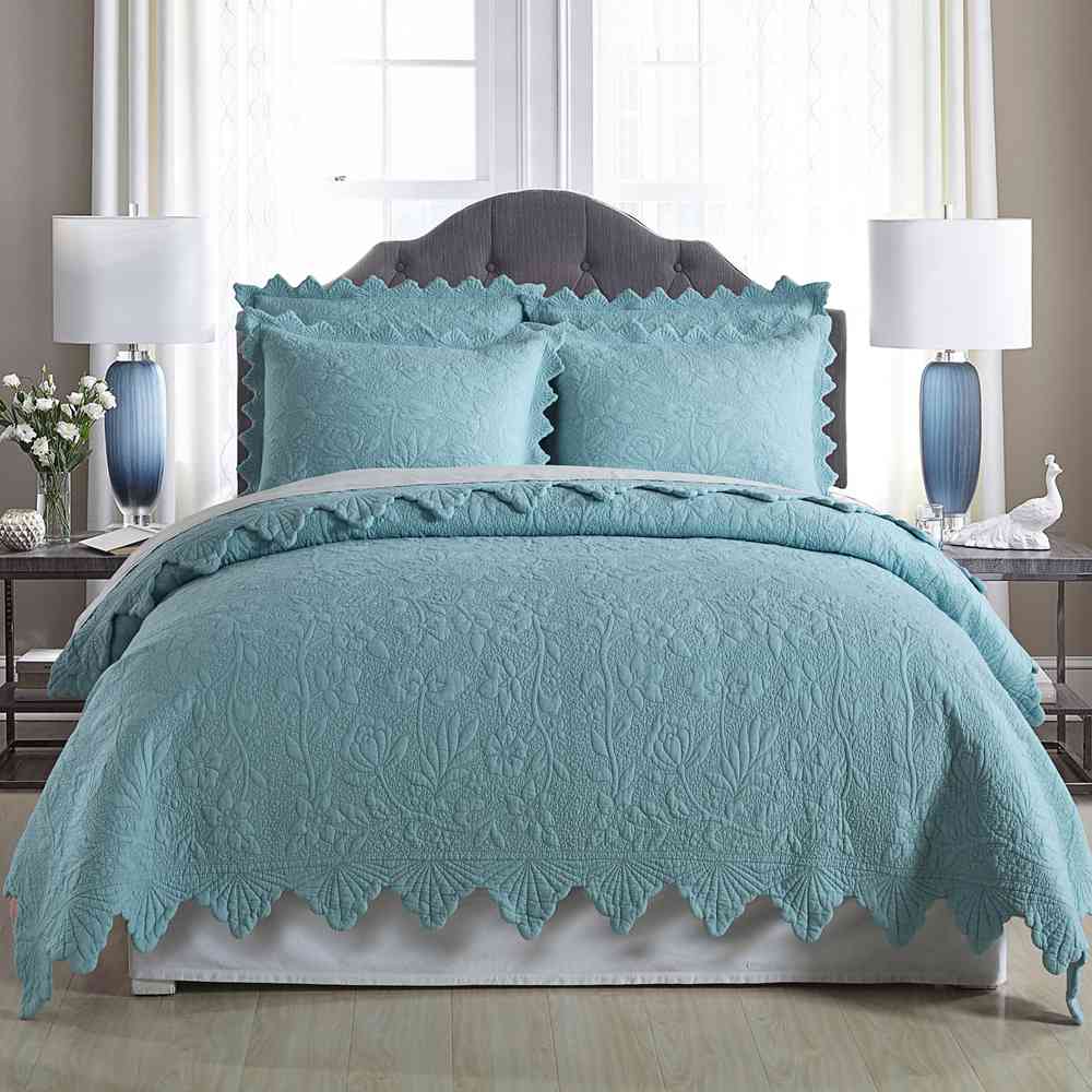3-Piece Sets Encrypted Quilting Quilt Set Eggplant